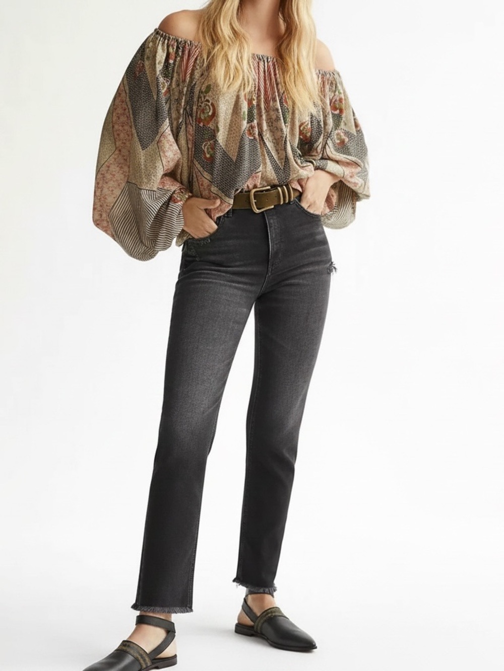NWT Anthropologie Pilcro The Vintage Straight Jeans Faded Black 29 Tall 29T